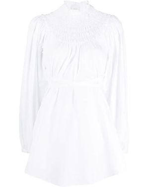 Patou Honeycomb Neck Tunic - White