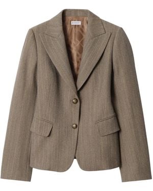 Burberry Mouliné Wool Tailored Jacket - Brown