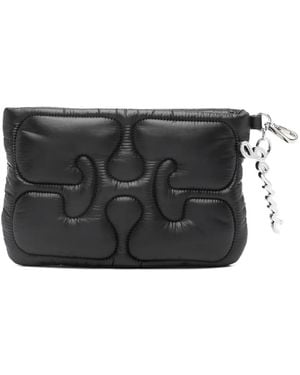 Ganni Quilted Chain Purse - Black
