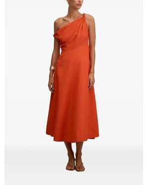 EVER NEW Vinetta Asymmetric Twist-Detail Midi Dress - Red