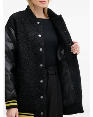DKNY Quilted-Sleeve Boucle Jacket - Black