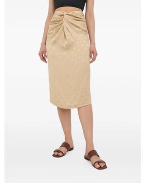 Herskind Gonna Midi Con Nodo - Neutro