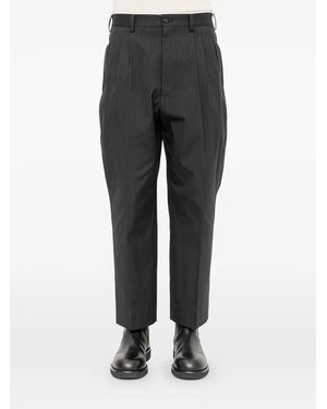 Comme des Garçons Pinstripe-Pattern Pleated Trousers - Grey