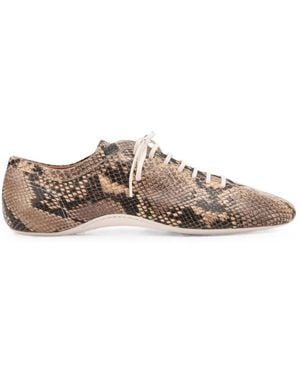 Dries Van Noten Leather Ballerina Trainers - Brown
