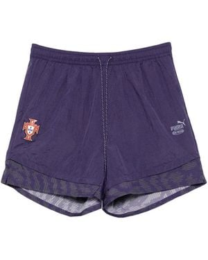 PUMA X Fpf X Sb King Logo-Patch Drawstring Shorts - Purple