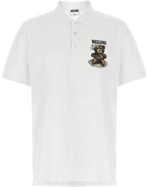 Moschino Teddy-Print Polo Shirt - White
