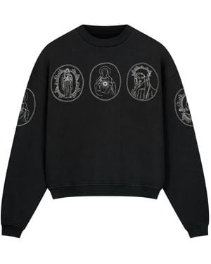ROUGH Circular-Print Cotton Sweatshirt - Black