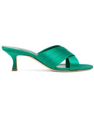 Manolo Blahnik Vieramul Sandals - Green