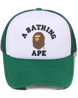 A Bathing Ape Casquette College Ape À Empiècement En Résille - Vert