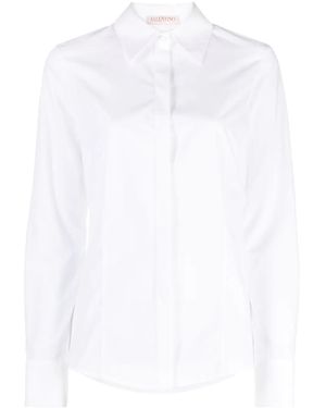 Valentino Garavani Pointed-Collar Long-Sleeve Shirt - White