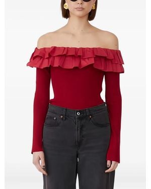 Jovonna London Leesal Top Met Ruches - Rood