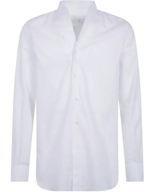 Mazzarelli Mandarin-Collar Long-Sleeve Shirt - White