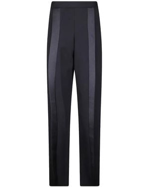 #MSM Satin-Trim Straight-Leg Trousers - Blue