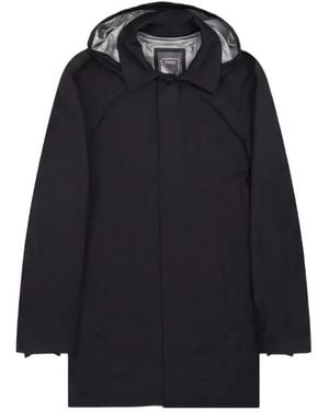 Herno Hooded Concealed-Fastening Coat - Blue