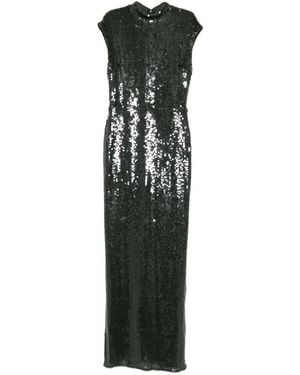 ROTATE BIRGER CHRISTENSEN Robe Longue Ornée De Sequins À Col Montant - Green