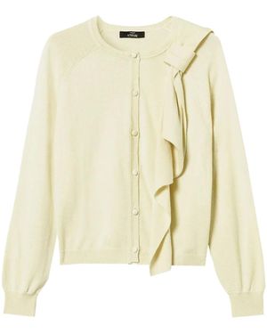 Twinset Bow-Detailing Knitted Cardigan - Natural
