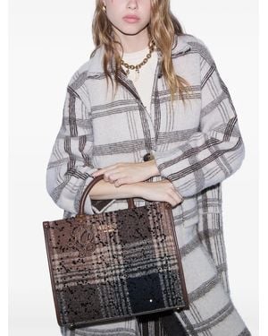 Liu Jo Medium Check Bag With Sequins - Grey