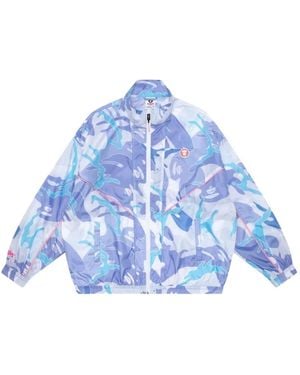 Aape By A Bathing Ape Moonface Camouflage-Print Jacket - Blue