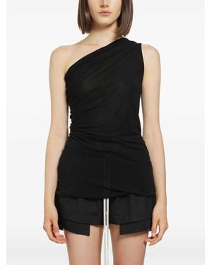 Rick Owens Tower Athena One-Shoulder Top - Black