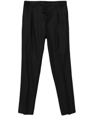 Tagliatore Drawstring-Waist Pleated Pants - Black