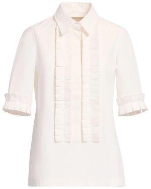 Elie Saab Camisa plisada - Blanco