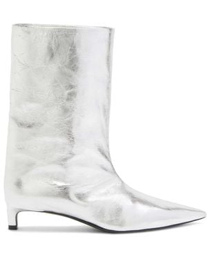 Jil Sander メタリック アンクルブーツ - ホワイト