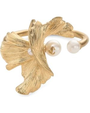 Jimmy Choo Wave Pearl Cuff Armreif Aus Goldfarbenem Metall Mit Perlenverzierungen - Mettallic