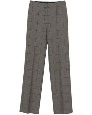 Mugler Check-Pattern Pants - Gray