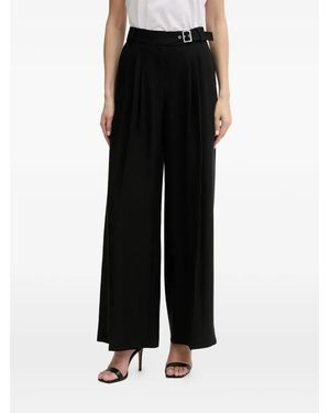 KARL LAGERFELD Belted Pleated Trousers - Black