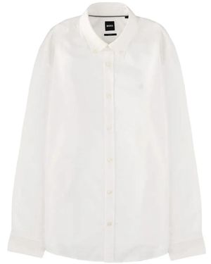 BOSS Chemise À Boutonnière Sur Le Devant - White