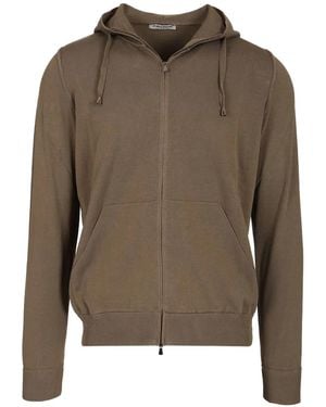 Al Duca d'Aosta Zip-Up Drawstring Hoodie - Brown