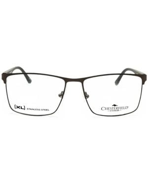 Chesterfield Rectangle-Frame Glasses - Gray