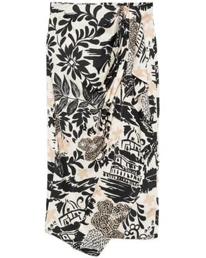 ERMANNO FIRENZE Falda Con Estampado Floral - Blanco