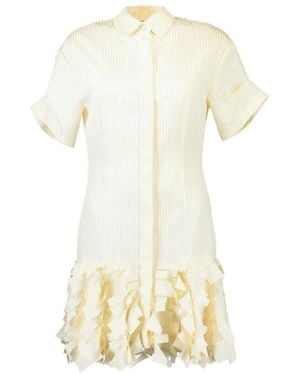 Alexis Ema ruffled striped mini dress - Weiß