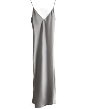 Marc Le Bihan V-neck Midi Slip Dress - グレー