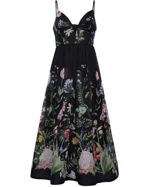 Cara Cara Pero Floral Midi Dress - Black