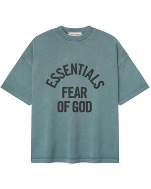 Fear Of God Essentials Logo-Print T-Shirt - Blue