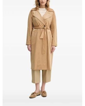 Benetton Double-Breasted Belted Coat - Natural