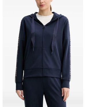 Guess X North Sails Logo-Tape Zip-Up Hoodie - Blue