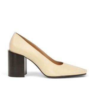 Maison Margiela 85Mm Leather Heeled Court Shoes - Natural