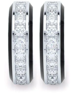 LOEV Pendientes Eternity en oro blanco de 14 ct con diamantes