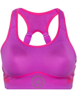 adidas By Stella McCartney Truepace Stripe-Detailing Sports Bra - Pink