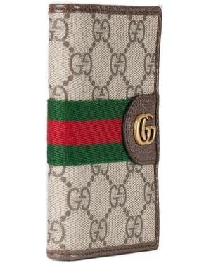 Gucci オフィディア ストライプ カードケース - グレー