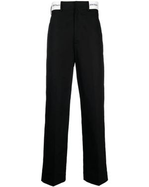 Palm Angels Logo-Waistband Chino Trousers - Black