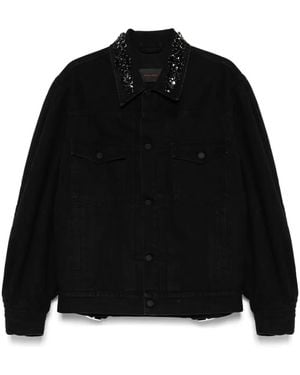 Simone Rocha Embellished Denim Jacket - Black