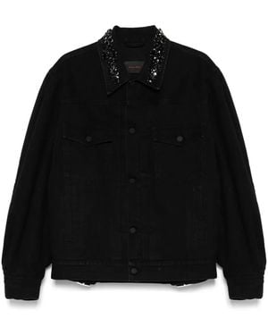 Simone Rocha Chaqueta vaquera con detalles - Negro