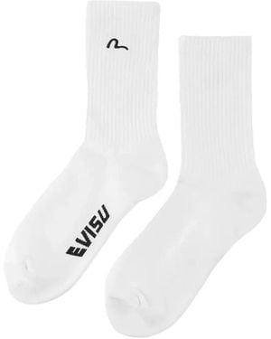Evisu Seagull Logo-Embroidered Socks - White