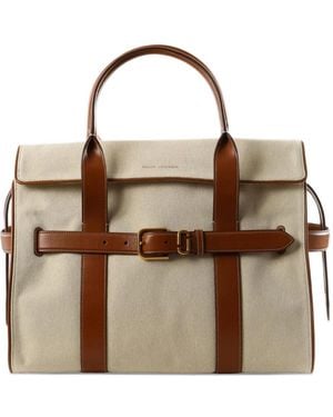 Marc Jacobs Belted Leather-Trim Tote Bag - Brown