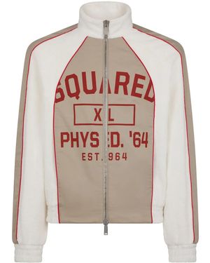 DSquared² Logo-Print Panelled Sports Jacket - White