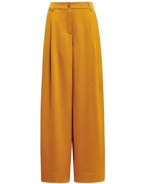Essentiel Antwerp Katerina Pleated Satin Trousers - Yellow